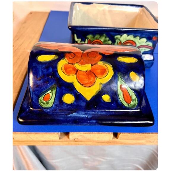 Talavera Mexican Pottery Trinket Treasure Box with Lid~Hand Painted~ - Picture 6 of 9